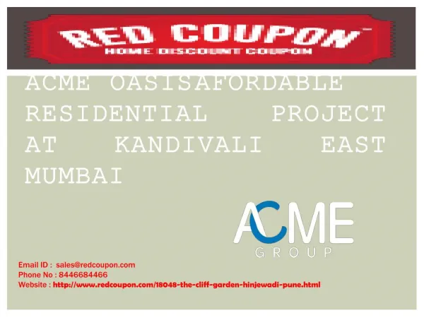 2BHK Lavish Apartments at Acme Oasis in Kandivali east by Red Coupon