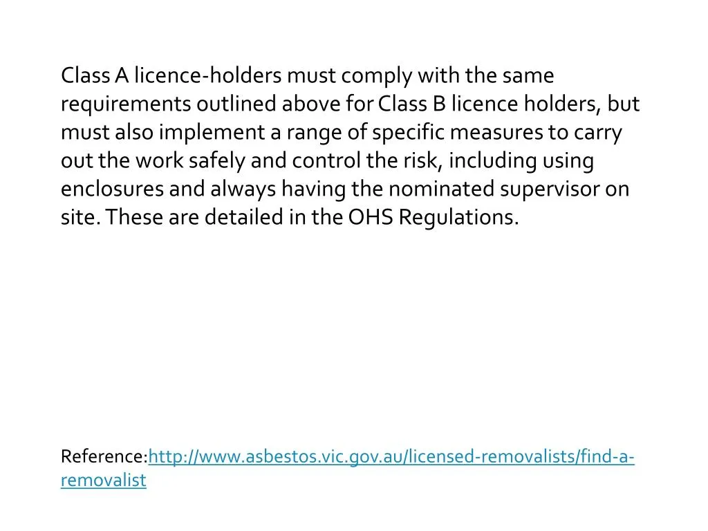 class a licence holders must comply with the same