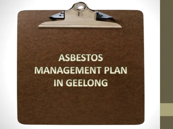Asbestos Management Plan Geelong