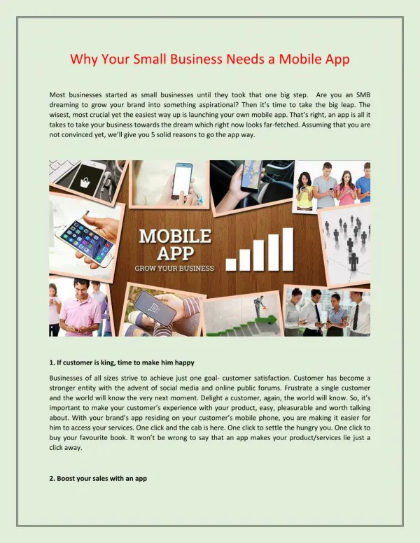 Why Your Small Business Needs a Mobile App