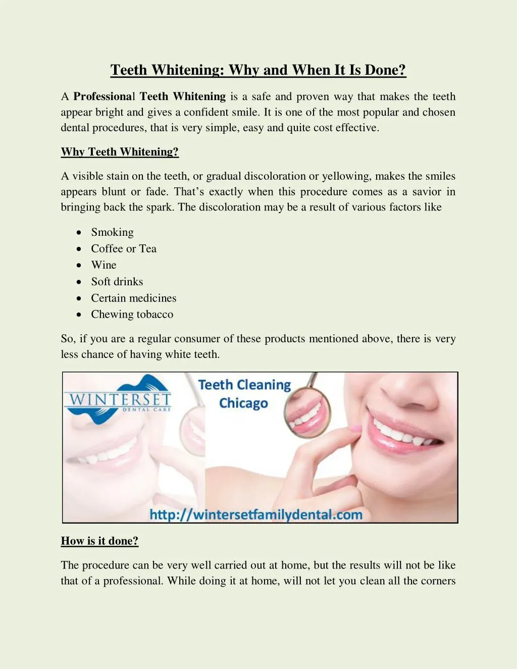 teeth whitening why and when it is done