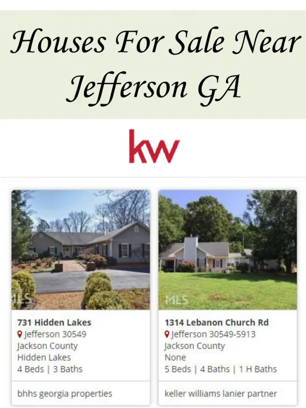 Houses For Sale Near Jefferson GA