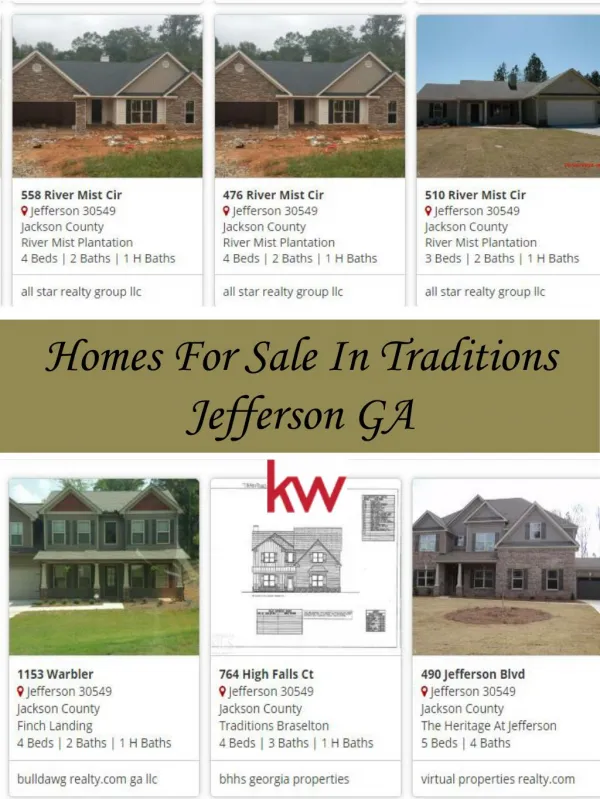 Homes For Sale In Traditions Jefferson GA