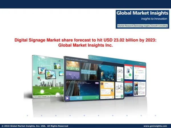 Digital Signage Market share to reach $23bn by 2023