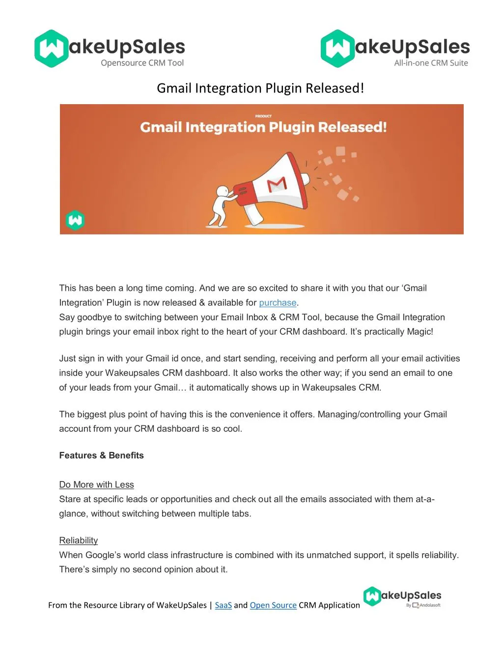 gmail integration plugin released
