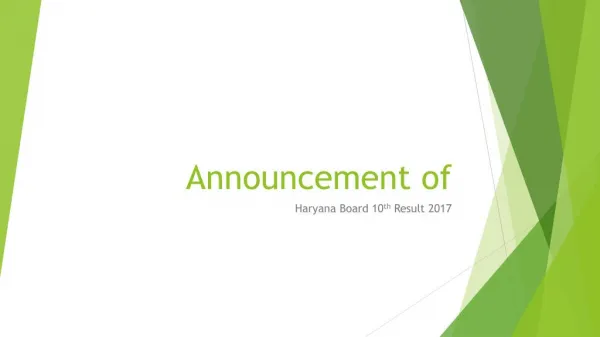 Announcement of Haryana Board 10th Result 2017