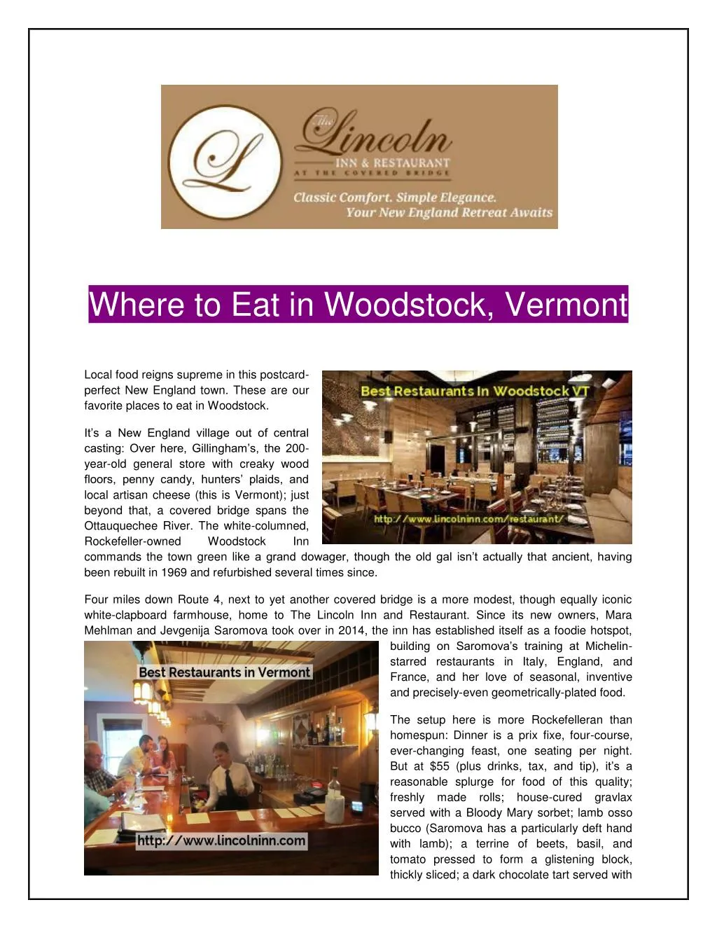 where to eat in woodstock vermont