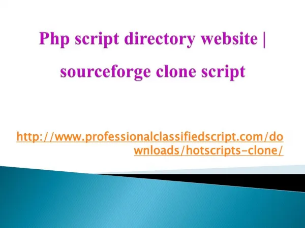 Php script directory website | sourceforge clone script