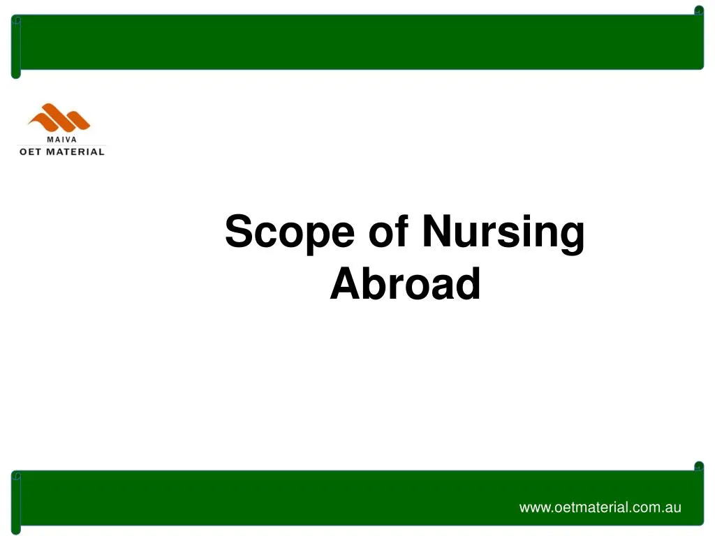 scope of nursing abroad