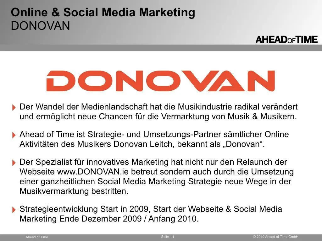 donovan online social media music marketing