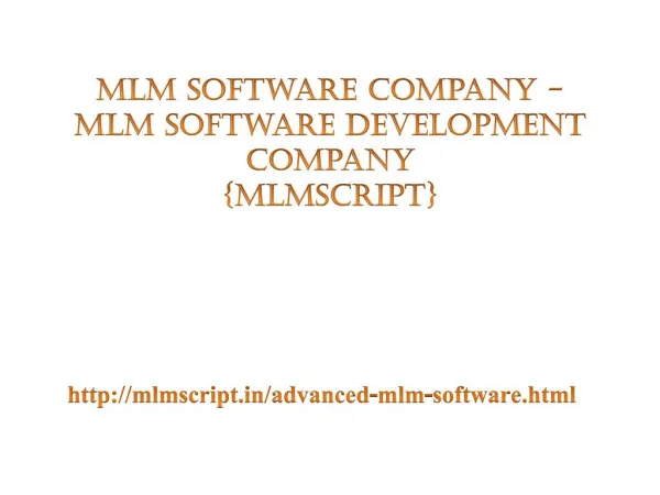 MLM Software Company - MLM Software Development Company