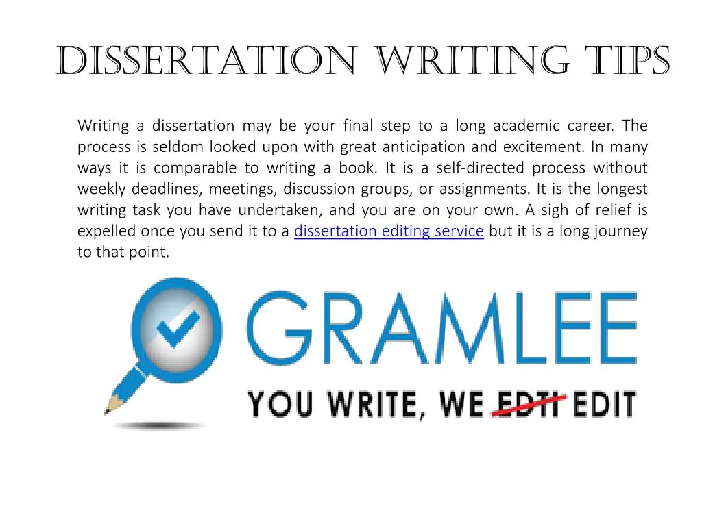 dissertation writing tips