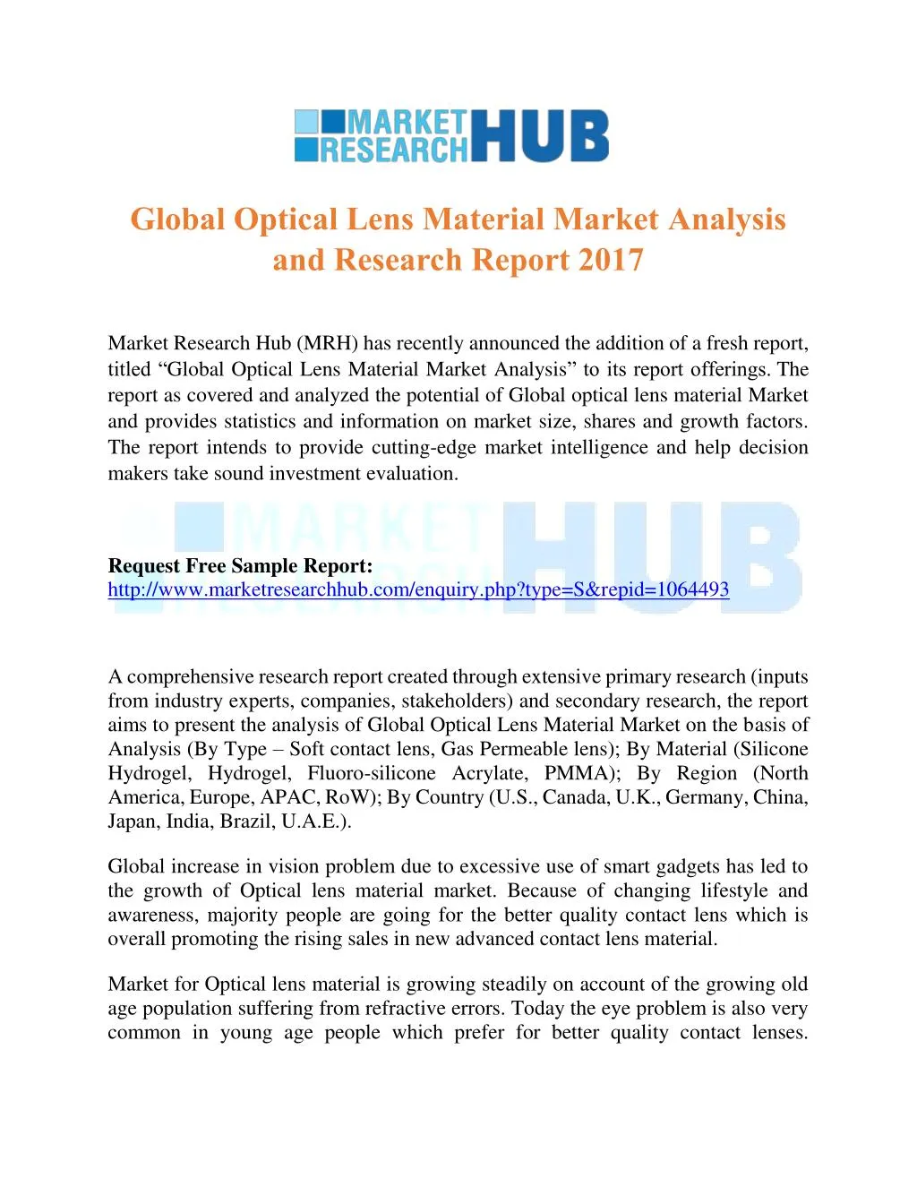 global optical lens material market analysis