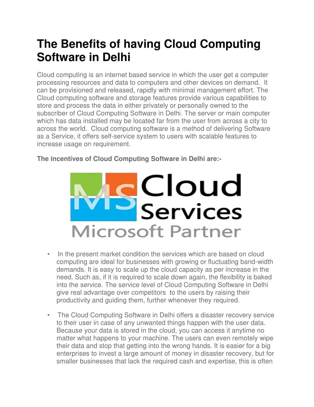 the benefits of having cloud computing software
