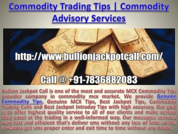 Commodity Trading Tips | Commodity Advisory Services
