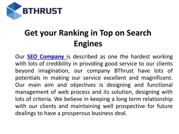 Get your ranking in top on search engines