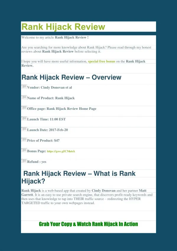 Rank Hijack Review