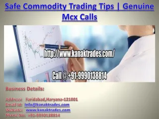 Safe Commodity Trading Tips | Genuine Mcx Calls