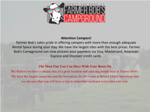 Tent camping | Farmer Bob Campground