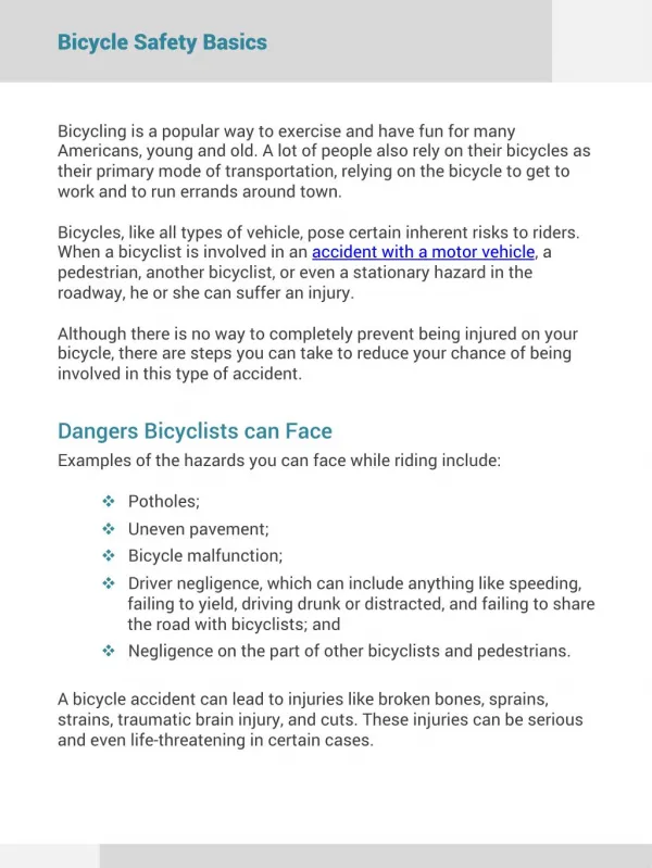 Bike Safety Basics