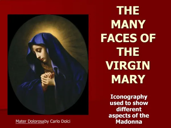 THE MANY FACES OF THE VIRGIN MARY