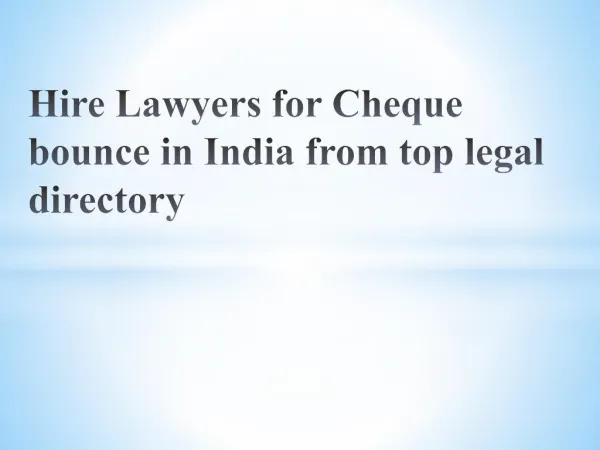 cheque bounce in India