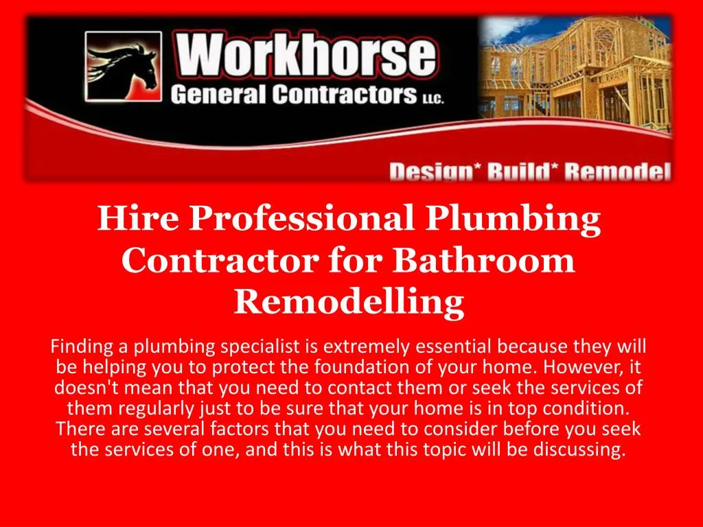 hire professional plumbing contractor for bathroom remodelling