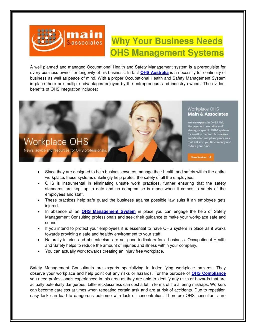 why your business needs ohs management systems