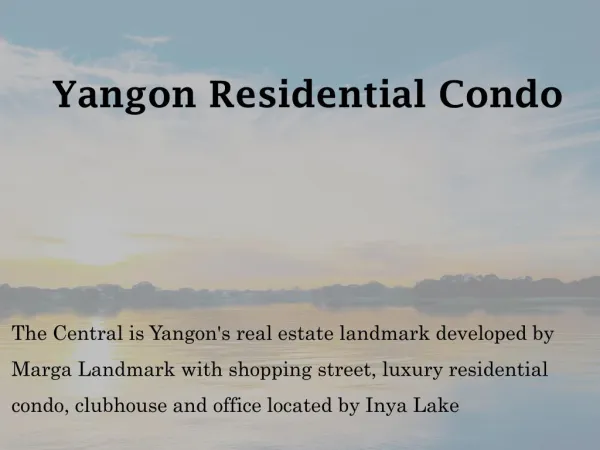 Yangon Residential Condo - Thecentral.com.mm