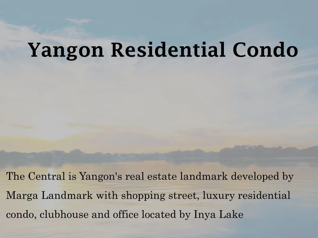 yangon residential condo