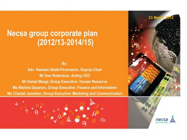 Necsa group corporate plan 2012