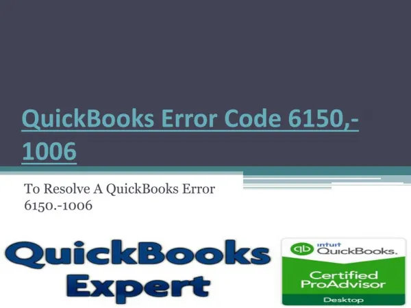 QuickBooks Error Code 6150,-1006