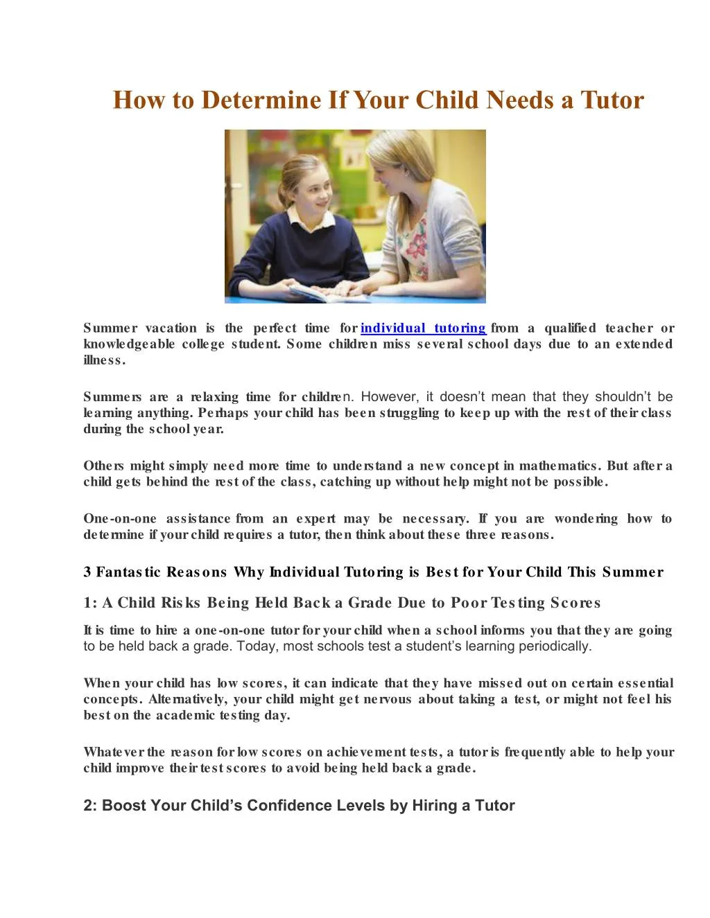 how to determine if your child needs a tutor