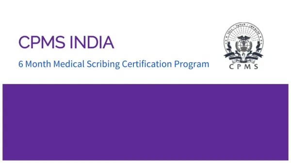 Medical Scribing Training and Certification By CPMS
