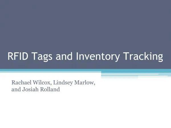 RFID Tags and Inventory Tracking