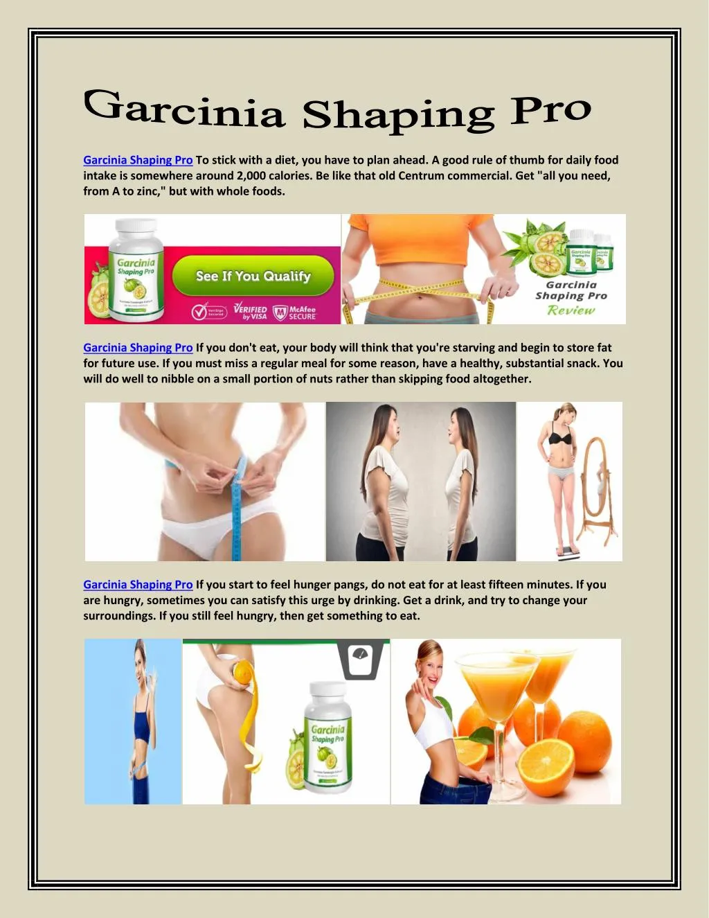 garcinia shaping pro to stick with a diet