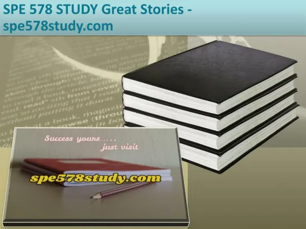 SPE 578 STUDY Great Stories /spe578study.com
