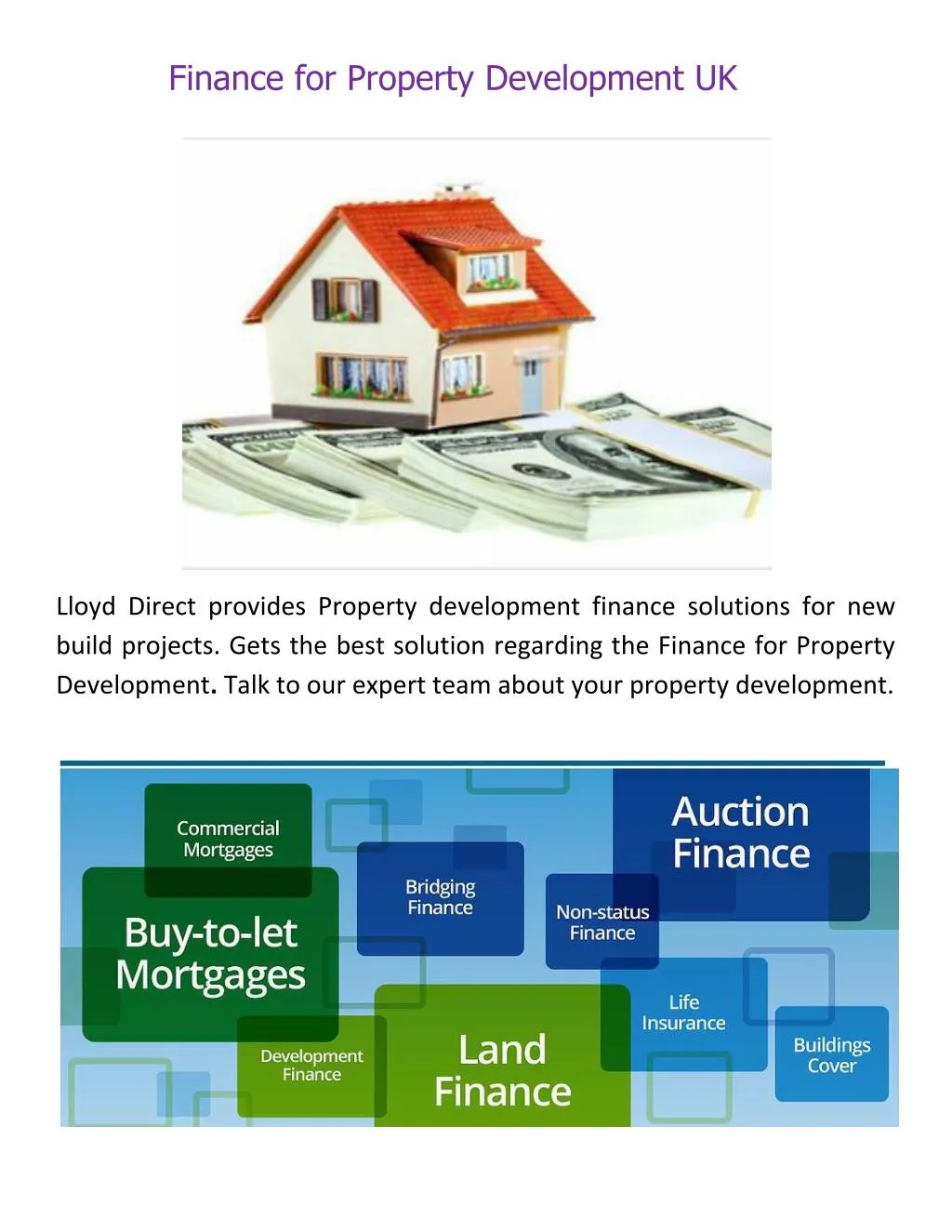 finance for property development uk