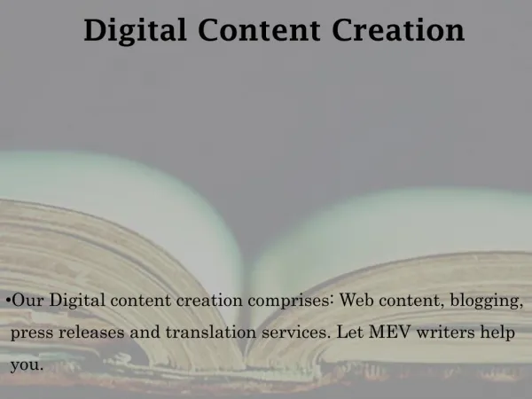 Digital Content Creation - mevstudios.com