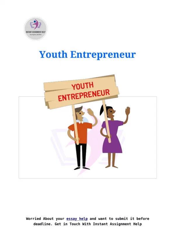 Sample on Youth Entrepreneur