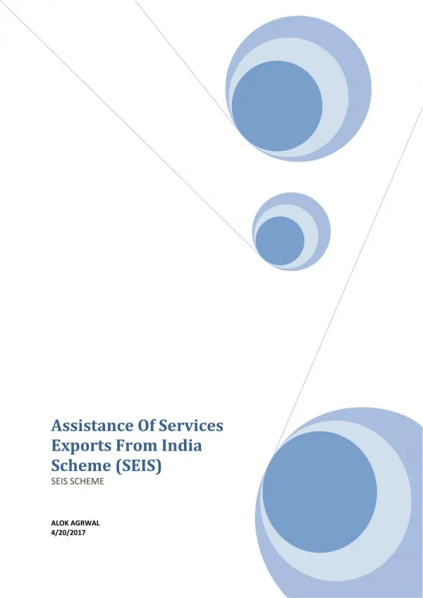 Assistance Of Services Exports From India Scheme(SEIS)