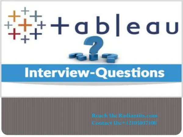 Tableau interview Questions