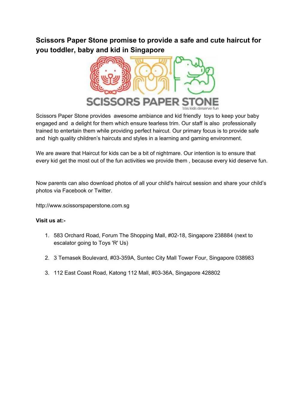 scissors paper stone promise to provide a safe