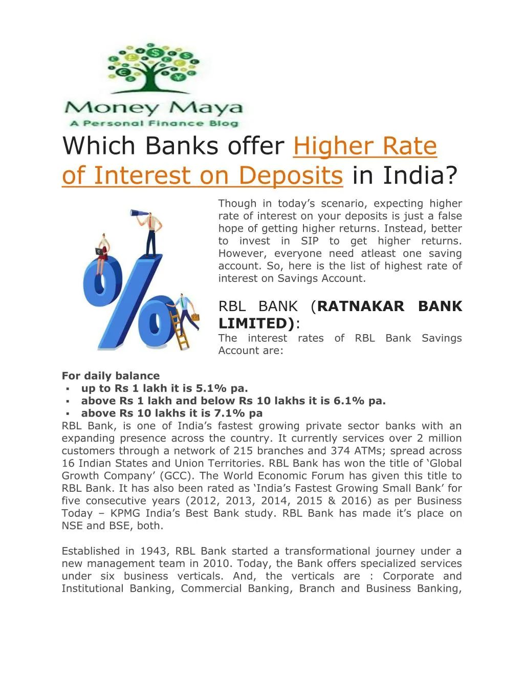 which banks offer higher rate of interest