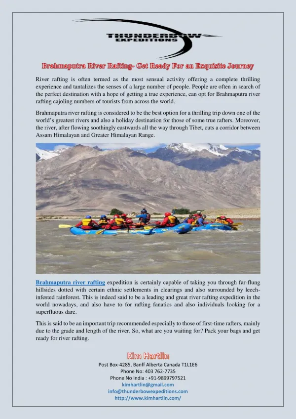 Brahmaputra River Rafting- Get Ready For an Exquisite Journey