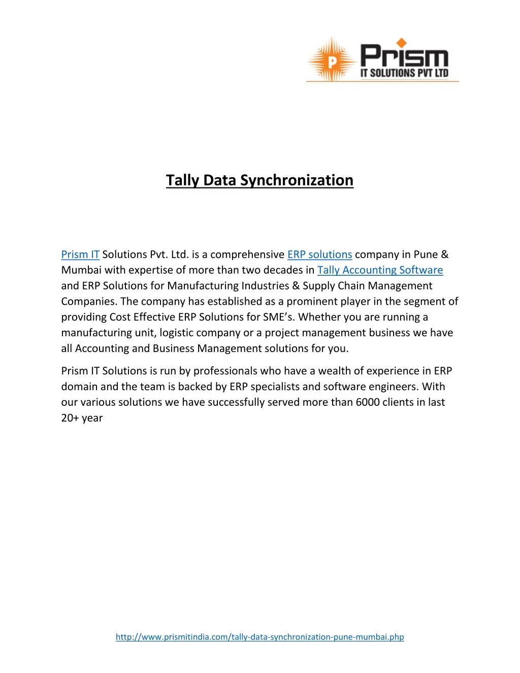 tally data synchronization