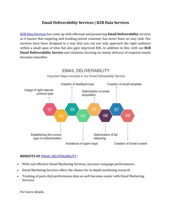 Email Deliverability Services | B2B Data Services