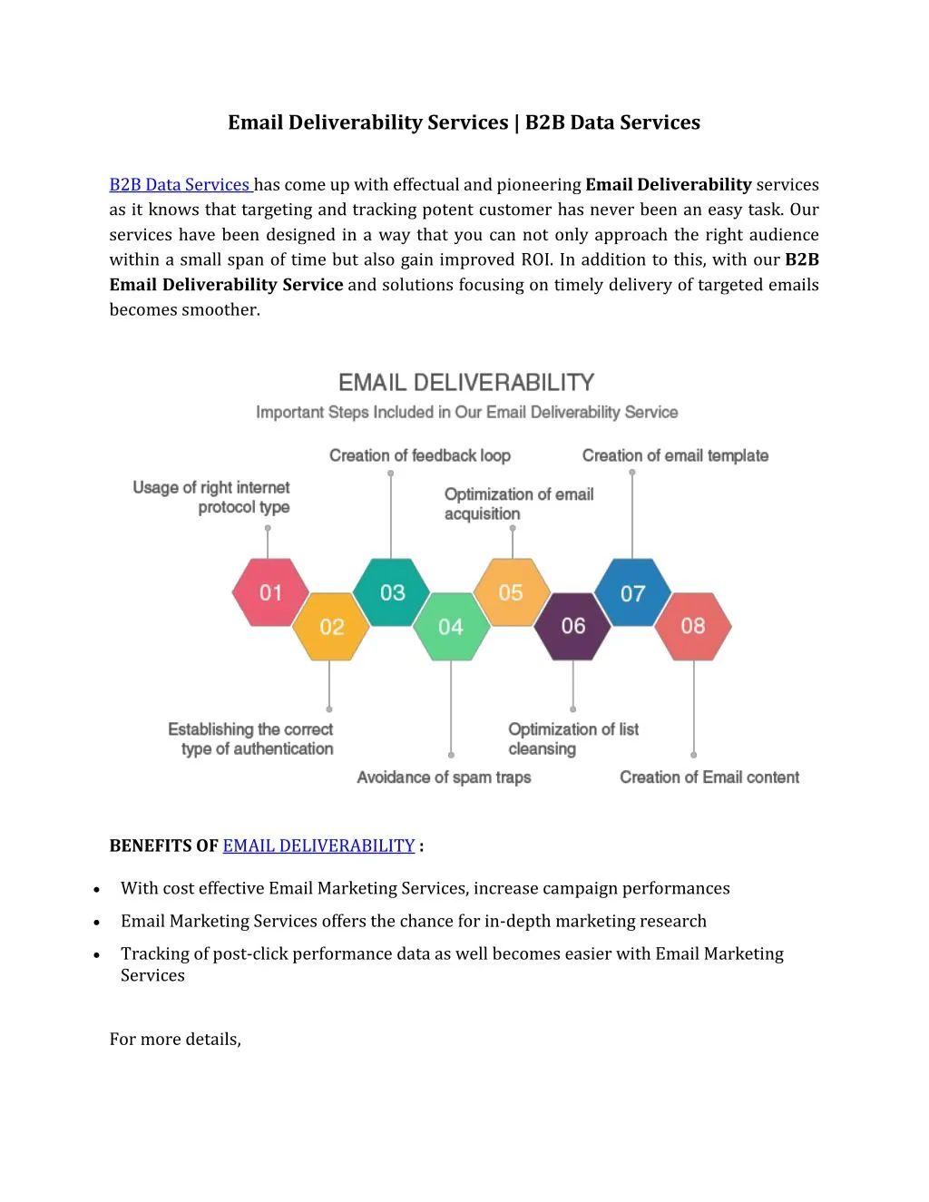 email deliverability services b2b data services