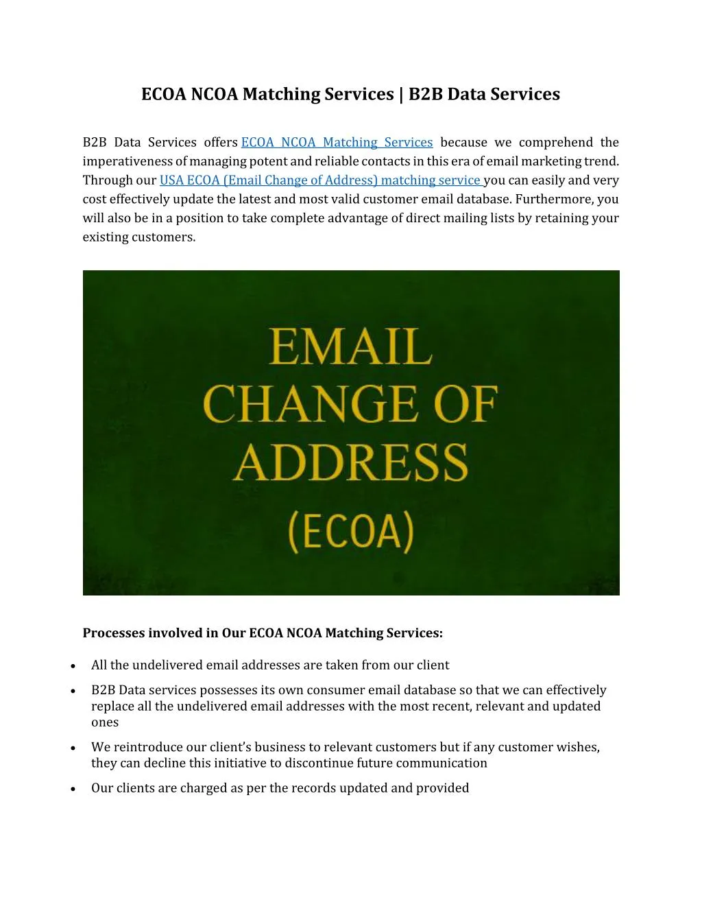 ecoa ncoa matching services b2b data services