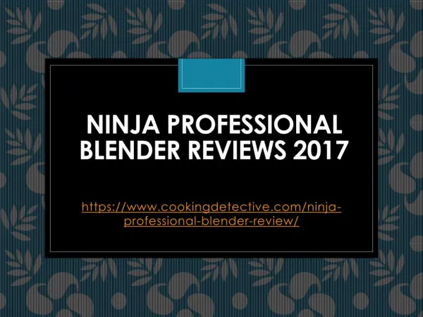 Ninja Professional Blender Reviews 2017